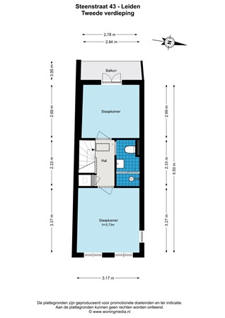 Floorplan - Steenstraat 43, 2312 BV Leiden